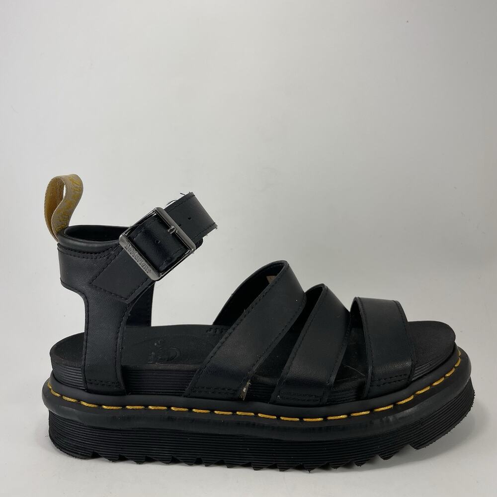 Dr. Martens V Blaire Vegan Black Platform Sandals Womens Size 6 Strappy Buckle